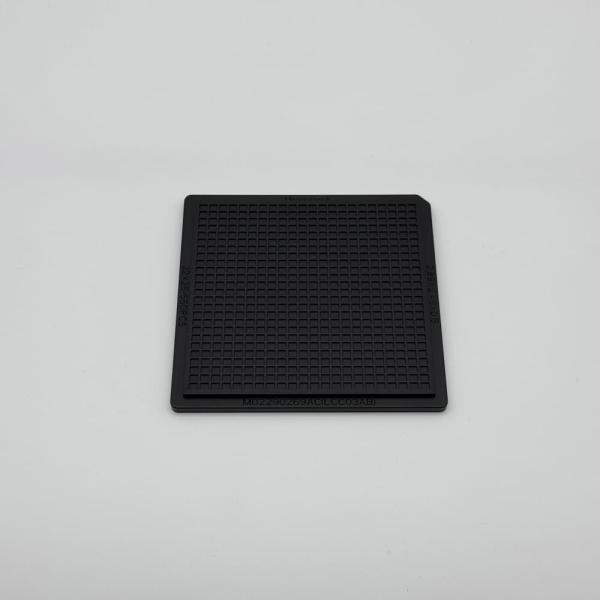 4 Inch Black ABS Waffle Pack Square IC Chip Tray With Storage and Protection Function