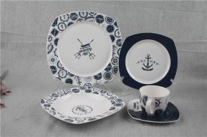 20pcs Special Bone China Dinnerware Sets Square Shape With Captain Design