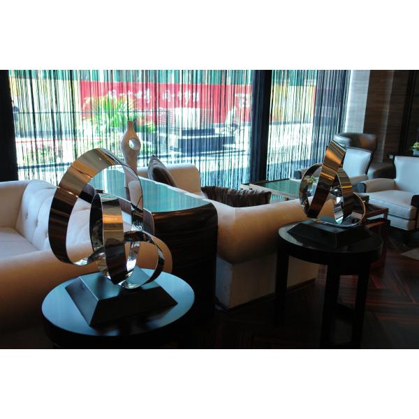 Stainless steel landscape sculpture with painting,sequare landscape stainless sculpture