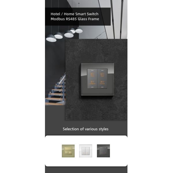 Impact Resistant Tempered Glass Light Switch RS485 Protocol 12V DC