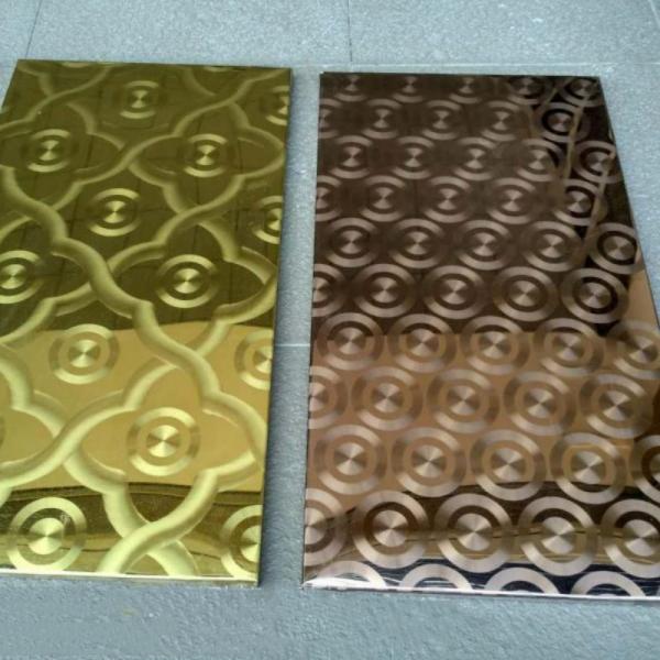 304 316 430 Mirror Etched Stainless Steel Sheet Decorative Wall Covering Sheets