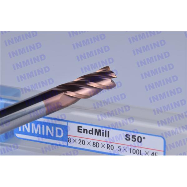 SiN Coating Standard Corner Radius End Mill HRC55 0.5 um Grain Size