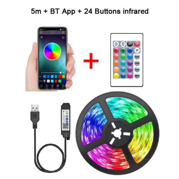 SMD 5050 USB 5V Pixel Addressable Led Lights Strips Adhesive