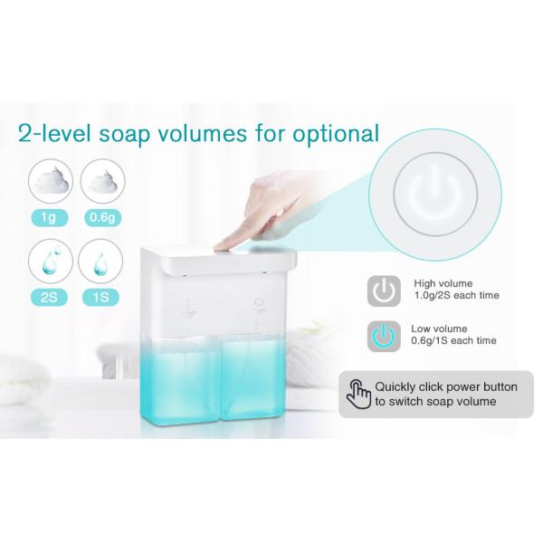 ROHS Automatic Foam Liquid Soap Dispenser 3.7W 2 Spouts ABS