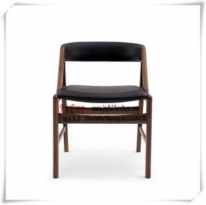 China Seating chair by Ash wood and Black leather in Nordic design wholesale