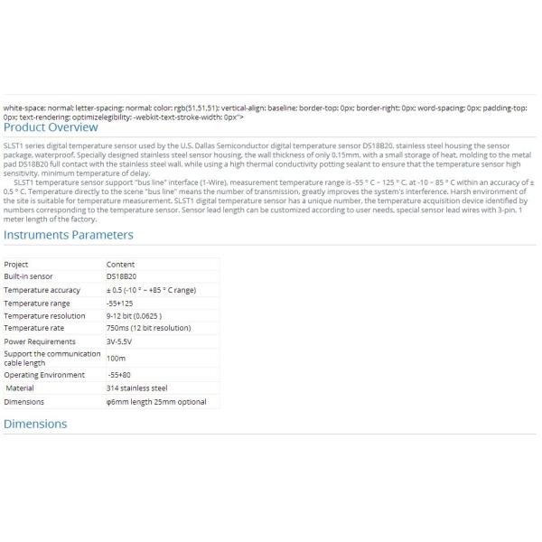 SLST1-8 deep water temperature sensor | Digital Ther