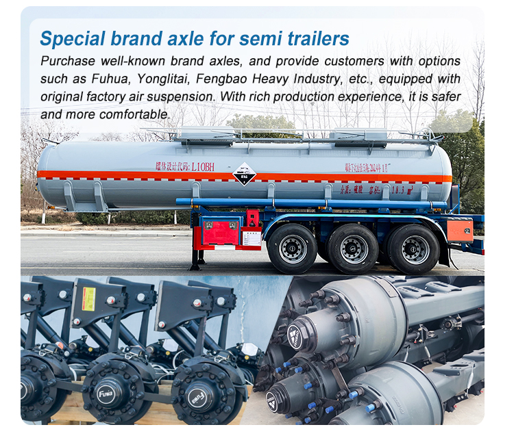 Tri Axle Concentrated Sulfuric Acid Tanker Semi Trailer For Chemical Transport