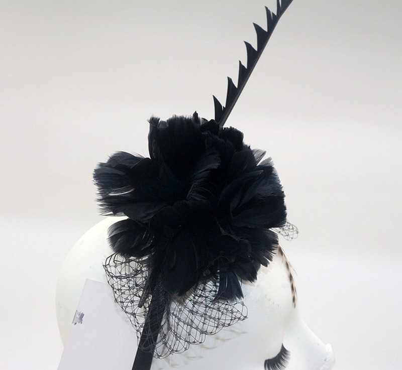15*30 cm Feather Veil Fascinator with Headband Express Shipping DHL UPS FEDEX EMS TNT