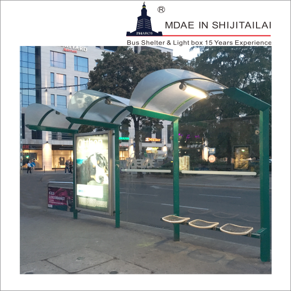 Galvanized 304# SS T8 Tubes 24h Bus Station Shelter