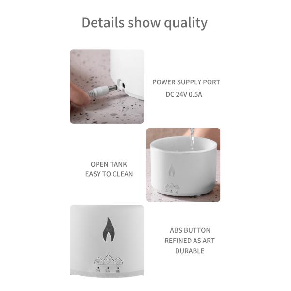 350ML Capacity 3D Flame Effect Volcano Air Humidifier Aroma Diffuser for Home Fragrance