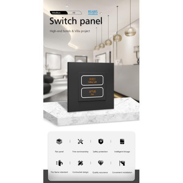 UK Square Box Modbus Wall Switch , Rs485 Switch Plastic Push Button