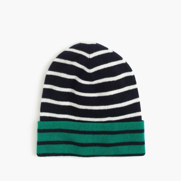 Quality Complex Material  Striped Beanie Hat , Lined Soft Beanie Hat Children Size for sale