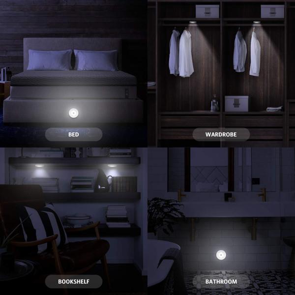 3 Modes 450mAH 6 Led Motion Sensor Closet Light / Rechargeable Led Wardrobe Lights