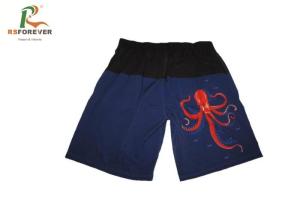China Unique Style Mens Custom Printed Board Shorts With Flat Front Waist And Elastic Back Waist wholesale