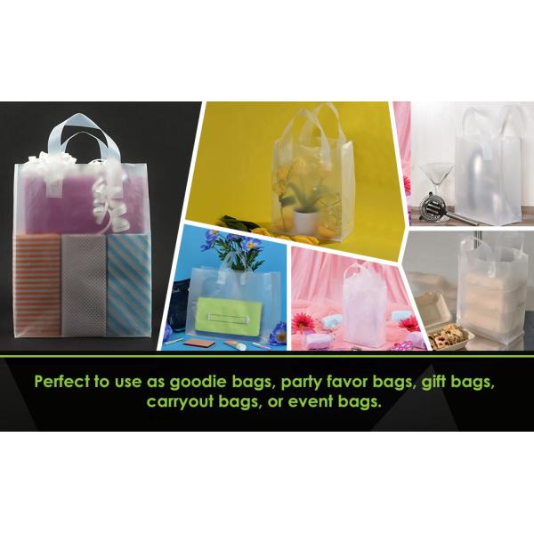 Loop Handles, Shopping Bags With Gusset Cardboard Bottom, Frosted Merchandise Retail Bags, Gifts, Boutiques