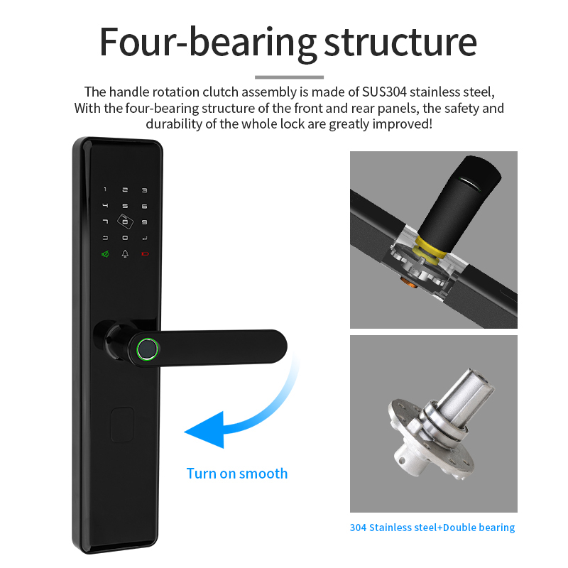 Zinc Alloy IML Intelligent Door Lock Tuya Smart Lock Wifi Bluetooth