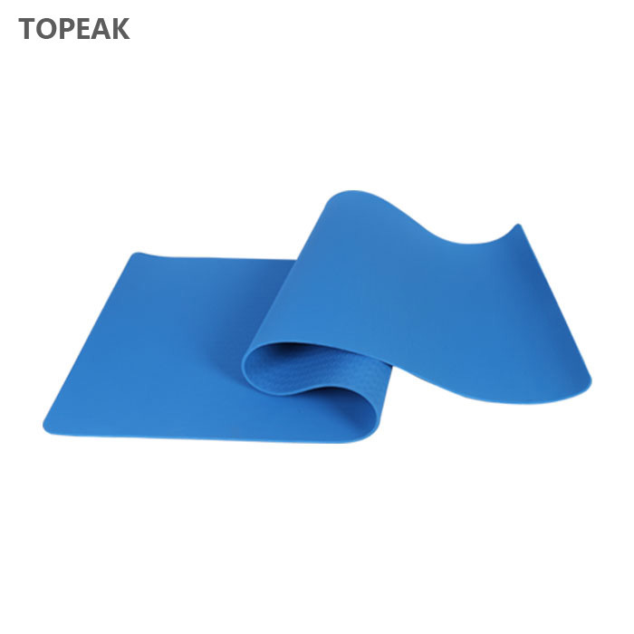 Double Layer Tpe Yoga Mat Safety 5mm 6mm 8mm 10mm Blue Yoga Rug Sheets