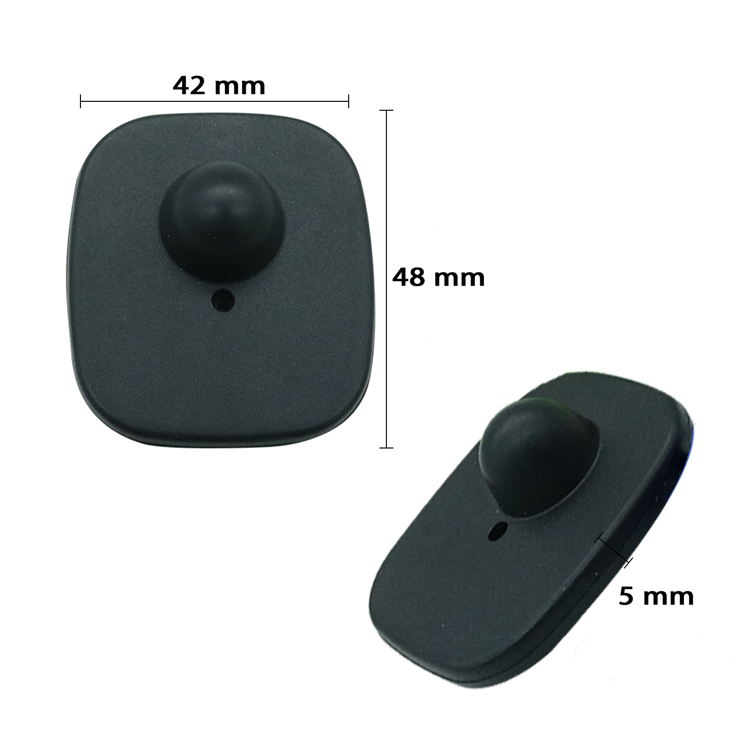 White Small Square EAS 8.2MHz RF Security Hard Tag For Retail Store