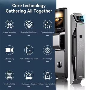 China Glomarket Tuya Security Fully Automatic Smart Lock 3d Face Recognition Lock wholesale