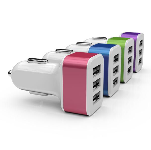 Quality ROHS 5V4.4A Multiple Port Car Charger With 3 USB Port Output for sale