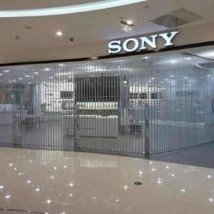 Lateral Automatic Sliding Shutter Door Electric Polycarbonate Transparent PC