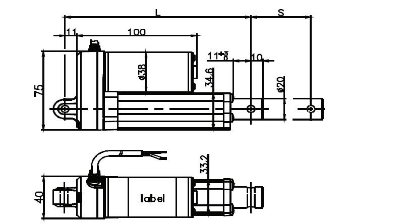 DC waterproof linear actuator 12volt with limit switches , 12volt magnetic linear drives electric actuator for tractor