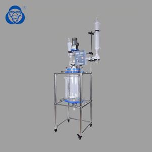 China PTFE Sealing Jacketed Glass Reactor Vessel Thermostat Compounding Electricity Stirrer wholesale