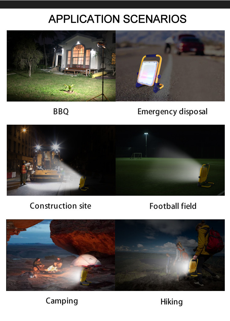 12volt Standing LED Work Light 20000 Lumen Battery Operated Handheld Retractable Temporary Lighting