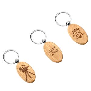 Personalized Wooden Keychains With Name Customized Round Sublimation Keyring