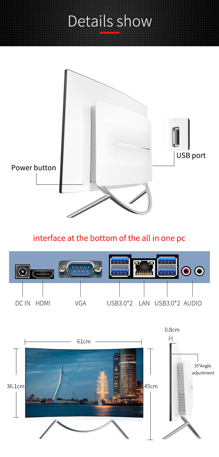 Bluetooth 4.2 HM81 I7 Desktop Computer Dual Frequency Wifi