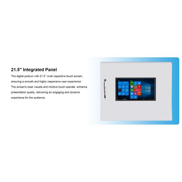 Best Price Smart LCD 21.5 Inch All-in-One Touch Screen Podium Kiosk with Mic and Speaker for Conference