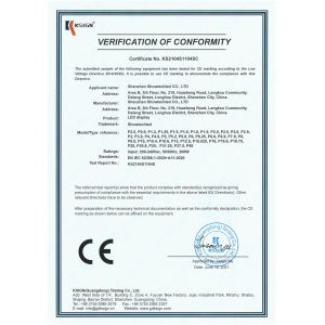 Shenzhen Showtechled Co., Ltd. Certifications