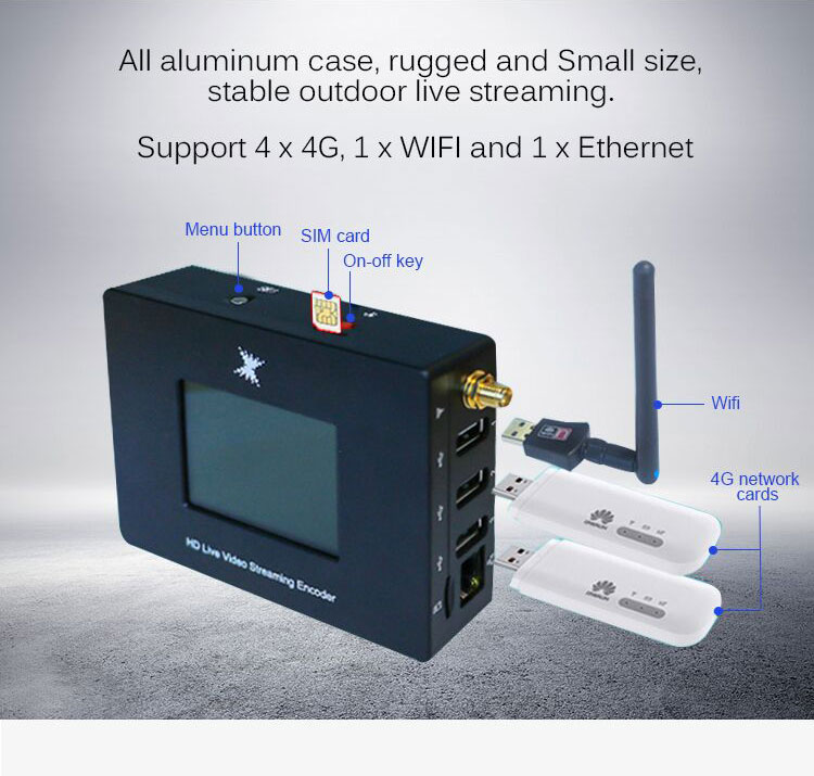 RTMP RTSP Streaming Server 4G Wifi Encoder for Fast and Stable Live Streaming