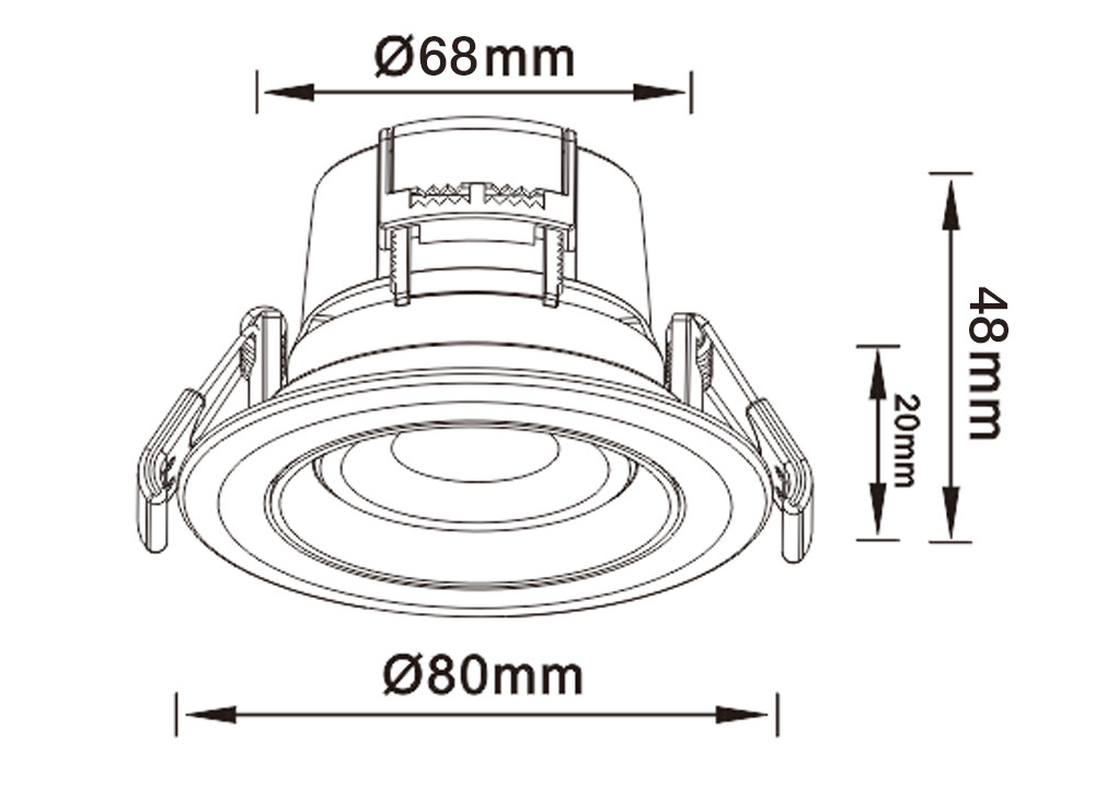 5.5W 3000K Dimmable Recessed LED Downlight , Anti Glare SMD LED Panel Downlight