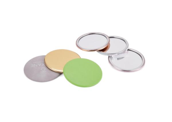 Quality ABS Glass Makeup Mirror Foldable 11mm Round Compact Mirror Logo PU Leather for sale