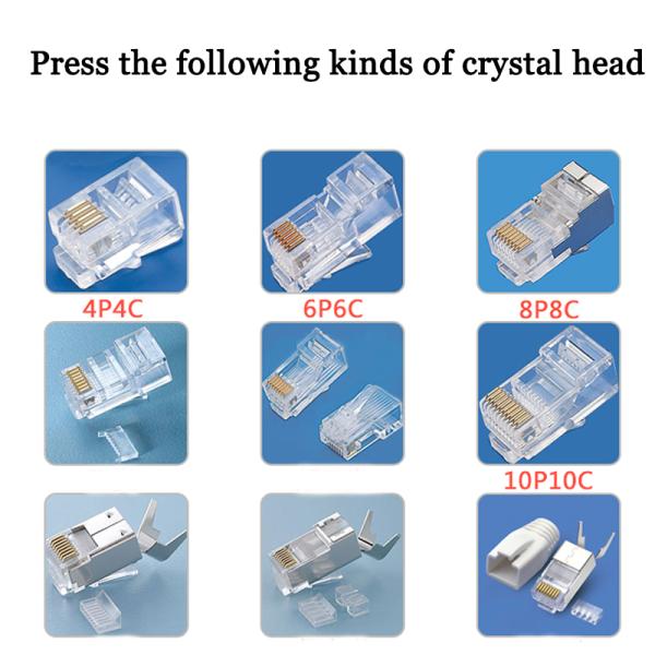 25mm Stroke Pressing and Crimping Machine Tool for RJ12 4P4C Crystal Head Connector