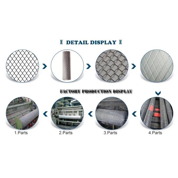 Metal Chain Link Security Fence For Crowd Control 1.8m Length PVC Coated Type