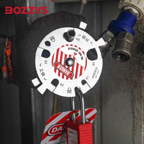 Quality BOZZYS Stainless Steel Circular Pneumatic Lockout Device With 5 Holes For Safety Lockout for sale
