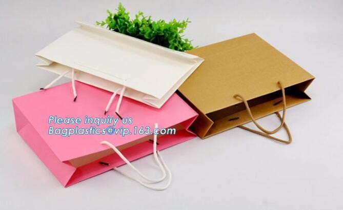 Customized Cut Printed Coated Paper Shopping Bag with Matt Lamination,rope handle custom logo printed white paper bag