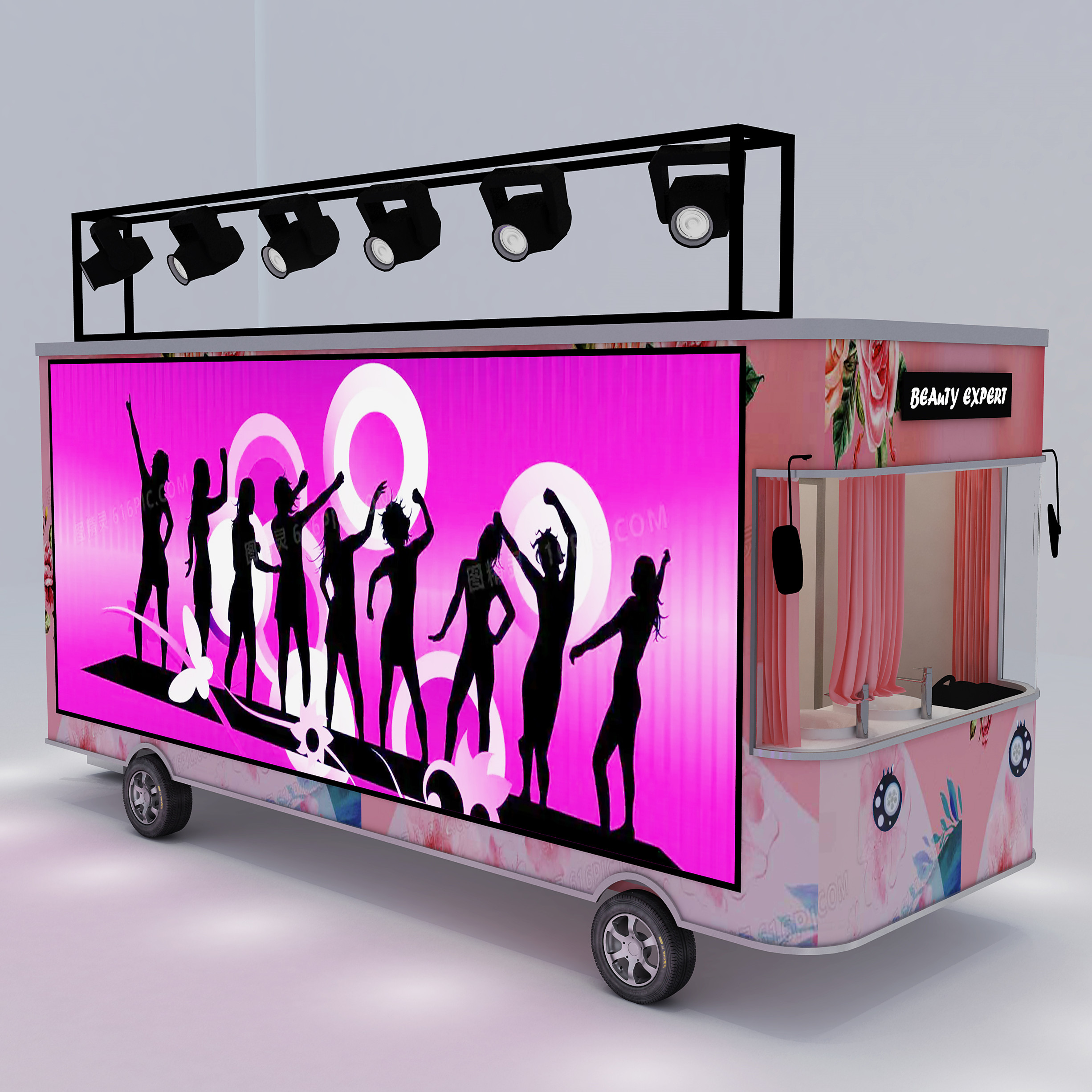 Stainless Steel Fast Food Snack Beverage Beer Drink Ice Cream Coffee Milk Tea Trailer Bar Cart