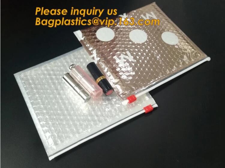 Cosmetic Slider Zip lockk Bubble Bags Bubble Slide Pouch,Zip lockk esd bubble bag bubble packaging wrap cosmetic pouch slide