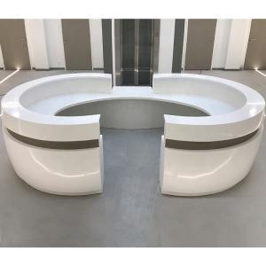China White Repairable NFS Curved Solid Surface Reception Desk Stick Seamless wholesale