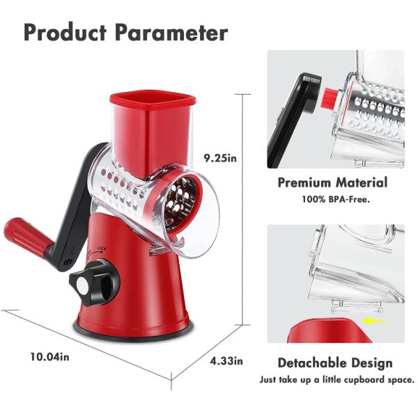 Kitchen Stainless Steel Houseware Rotary Cheese Grater Shredder