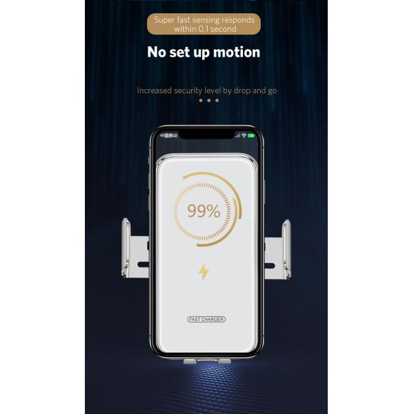 Air Vent Auto-Clamping Infrared Sensor Wireless Car Charger Mount Phone Holder