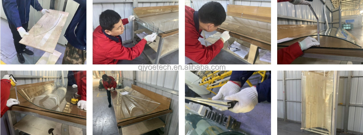 3-15mm Thickness J-Shape Curved Tempered Shower Glass for Bathroom Modernization Project