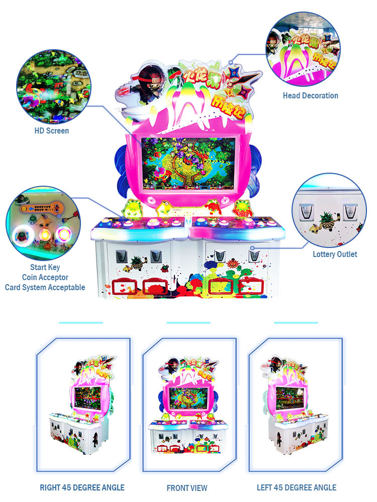 Cube Redemption Arcade Games / Kids 2 Player Arcade Cabinet Card System Optinal