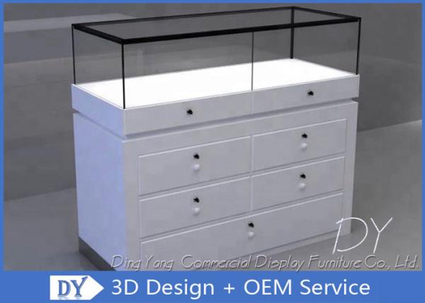 Quality Standard Custom Glass Display Cases With Base Plinth / Drawers for sale