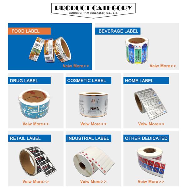 BOPP Packaging Label Stickers Synthetic CMYK Round Removable Sticker Paper
