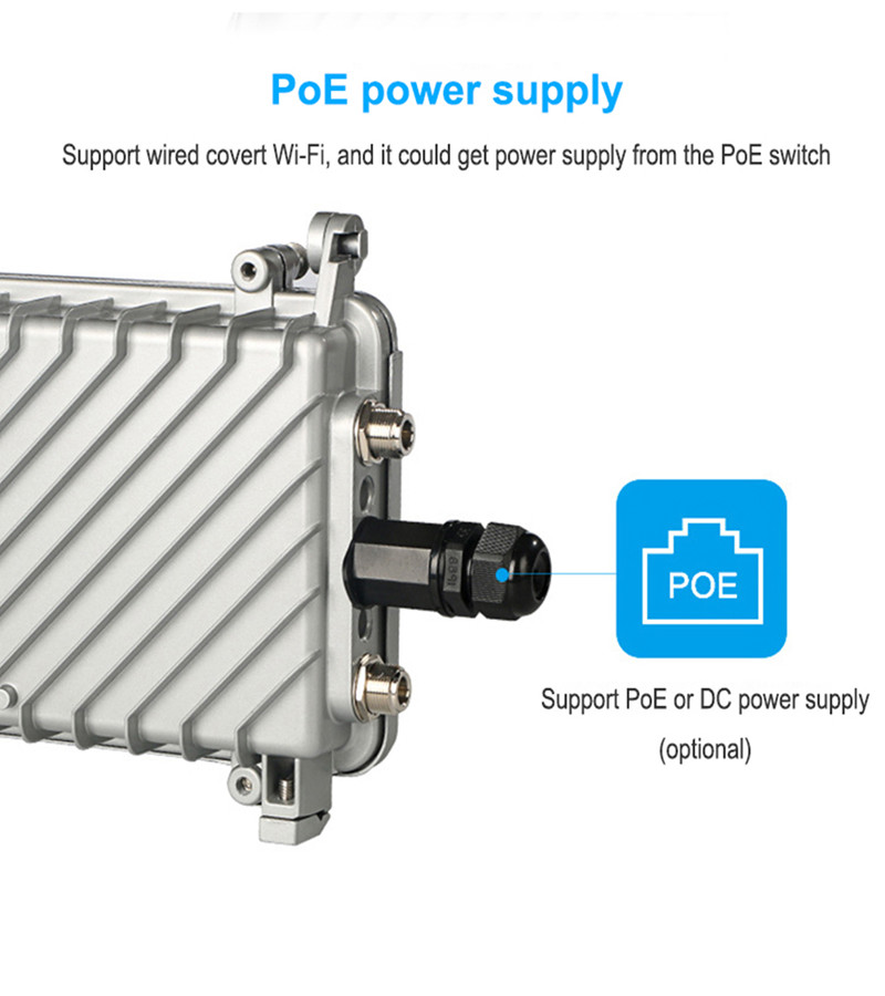Waterproof Outdoor Router 5g Metal Housing 48V POE Power Supply
