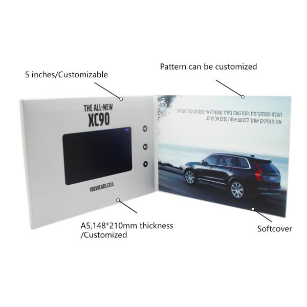 Quality 7" Softcover video brochure LCD presentation folder video greeting card for sale